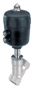 Pneumatically operated 2-way angel-seat control valve image