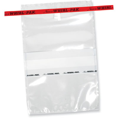 18oz Red tape Whirl-Pak write-on bag image